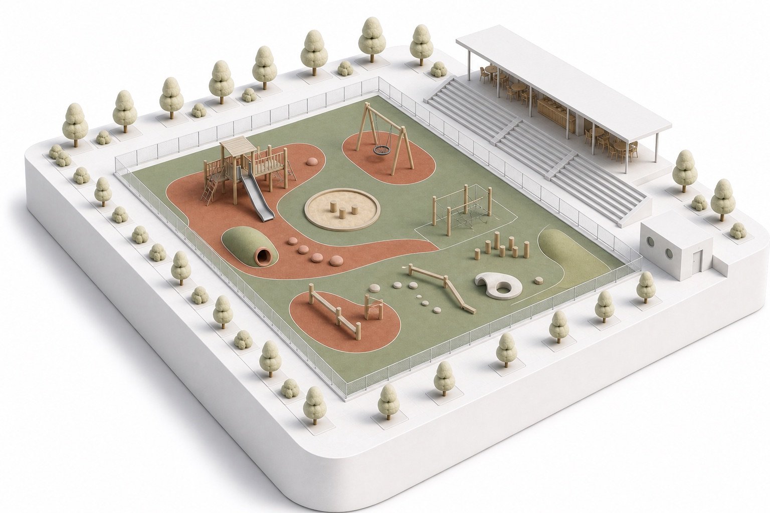 Maquette 3D d'une place de jeux